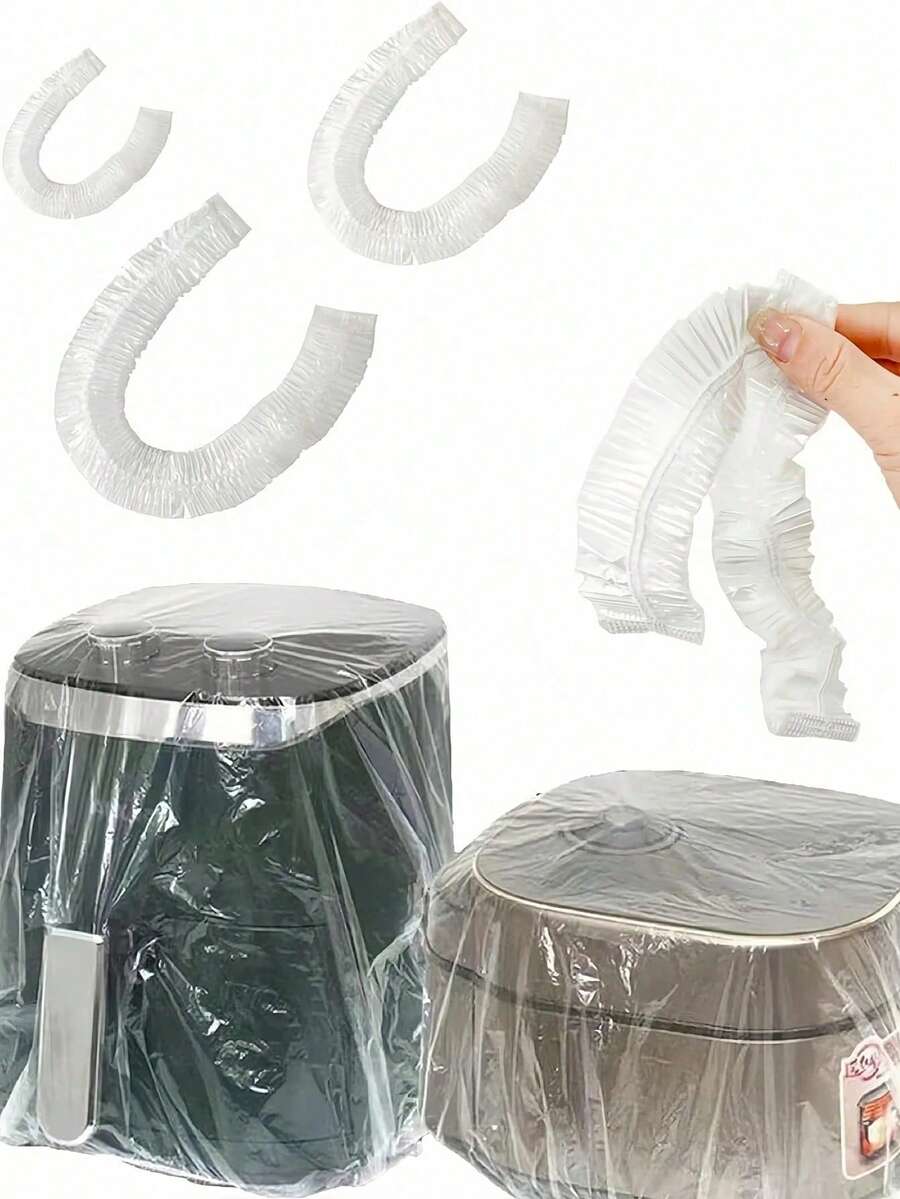 10/20/30 件装透明家用电器罩，带加厚橡胶圈防尘，长度 45 厘米，适用于烤箱、炸锅、搅拌机、烤面包机、空气炸锅、电饭煲等小型电器，适合学校、办公室、家庭、旅行、收纳包等场所使用。