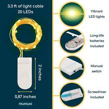1 cái/7 gói/18 gói Đèn dây LED chạy bằng pin, Đèn cổ tích, Đèn nhấp nháy, Đèn trang trí cho phòng, Bình hoa, Bàn ăn, Đám cưới, Hoa, Tiệc tùng, Lọ thủy tinh, Đèn lồng - ánh sáng trắng - Xem 5