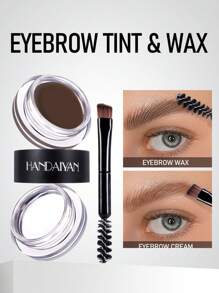 HANDAIYAN 防水持久二合一眉膏，易于涂抹，打造清晰自然的眉毛，具有 3D 立体凝胶 + 眉膏双重效果，适合日常化妆、约会、户外活动、游泳、健身、野餐和露营，配有眉刷，有多种颜色可供选择，万圣节 - 彩色 - 查看 3
