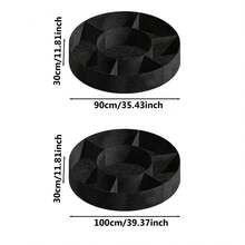 7格圆形布艺高架花园床透气植物种植容器耐用大型无纺布花盆适用于种植蔬菜土豆花卉花园户外庭院 - 黑色 - 查看 2
