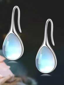 1 Paar einfache 925 Sterling Silber Hänge Ohrringe, Party Jahrestag Ohrschmuck für Frauen Geschenk, Edelschmuck