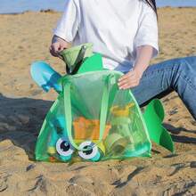 Novedad de verano, bolsa de playa de viaje, bolsa de almacenamiento de juguetes de dibujos animados para niños, bolsa de almacenamiento para traje de baño, bolsa de aseo de mano con ojos grandes CY63 - Negro - Ver 7