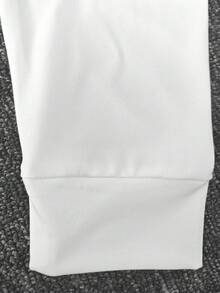 男士修身运动健身上衣，跑步运动户外骑行夹克，半拉链，立领，休闲户外服，送给丈夫/男友的礼物 - 白色 - 查看 4