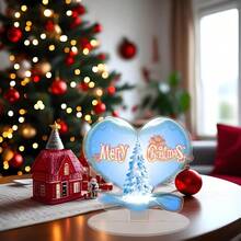 A Transparent Acrylic Heart Desktop Ornament Gift For Christmas