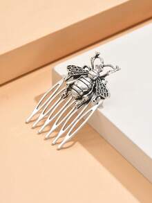 1 件复古锌合金独特设计蜜蜂形侧发梳，梳子，发梳，发饰，头饰，婚礼