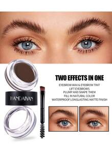 HANDAIYAN 防水持久二合一眉膏，易于涂抹，打造清晰自然的眉毛，具有 3D 立体凝胶 + 眉膏双重效果，适合日常化妆、约会、户外活动、游泳、健身、野餐和露营，配有眉刷，有多种颜色可供选择，万圣节 - 彩色 - 查看 5
