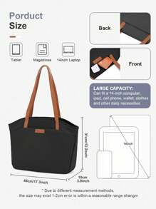 SLIN&LXZQ Bolso de mano mujer, bolso de negocios de oficina para mujer, bolso de hombro con compartimento para computadora portátil de 14 pulgadas, bolso de mano grande con capacidad,bolso bandolera de viaje y trabajo con cremallera para mujer