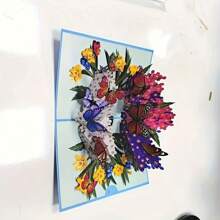 Handmade 3D Butterfly Pop Up Greeting Card - Vibrant Floral Design With Colorful Butterflies, Elegant Gift For Mother's Day, Birthday, Anniversary, Valentine's, Thanksgiving, Father's Day - Wife, Girlfriend, Mother, Special Occasion Card | 3D Popup Card | Intricate Craftsmanship