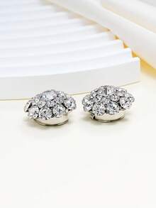 1/2/4 件 23 毫米女士水钻纽扣套、水晶纽扣套、可拆卸夹式纽扣套、服装用水晶花式纽扣、带钳子的纽扣按扣（适用于礼服衬衫配件）、铅色