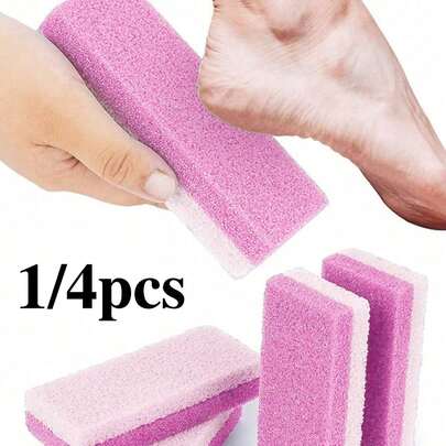 1/4pcs Foot Pumice Stone Exfoliating File, Dead Skin Remover, Foot Care Pedicure Tools, Salon Foot Scrub Pad, Rubbing Board, Pedicure Exfoliating Tool For Men And Women, Double-Sided Foot File, Volcanic Lava To Remove Dead Skin, Foot Scrub, Callus Remover For Hand And Body, Used For Household Personal Cleaning And Care Tools(Pink)