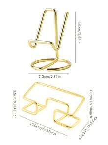 1/2pcs Simple Iron Business Card Holder Stand (Gold/Rose Gold/Silver/Black)