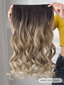 Tóc nối dài màu đen, xoăn gợn sóng, tóc giả nguyên đầu dành cho nữ. - Màu nâu ombre - Xem 3