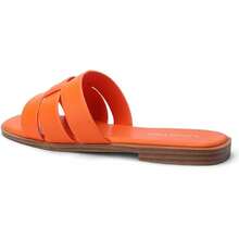Dressy Summer Flat Sandals With Square Open Toe - Orange - View 6