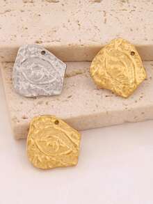 3 件不锈钢眼形吊坠配件 18K 镀金邪眼饰品 DIY 珠宝制作用品配件