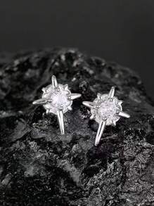 Hypoallergenic Fake Diamond Ear Cuff Earrings Studs Ear Clips For Women Men CZ Clip On Earrings Stainless Steel Non Pierced Earring Jewelry