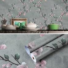 1 卷粉色花卉壁纸梅花自粘乙烯基撕拉式接触纸卧室和客厅墙壁家居装饰墙贴厨房台面橱柜门家具翻新覆盖膜 DIY 易于安装可移除壁纸 17.7 英寸 * 393.7/196.8/118.1/39.3 英寸 - 深灰色 - 查看 9
