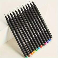 12pcs Fine Tip Colored Liner Pens, Student Art Outlining Pens For Children's Doodles, Drawings, Sketches, Manga, Journaling, Back To School Supplies