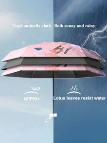 小折叠伞，迷你口袋防水便携式旅行伞，遮阳伞女士防晒紫外线太阳伞二合一迷你 60 折叠超轻紧凑，迷你旅行伞，晴天和雨天的小巧便携雨伞，遮阳防风，99% 防紫外线女士雨伞防雨防风 - 彩色 - 查看 4