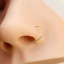 SAWOWGER 18G CZ 密镶铰链鼻环/闪亮鼻孔环/金色铰链鼻环/鼻中隔环/耳轮/海螺耳环/1.0*6/8/10/12mm