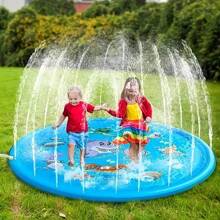 100CM/40inch Summer Outdoor Water Play Toy Dolphin Spray Mat Circular Spray Mat,Courtyard Water Play Mat
