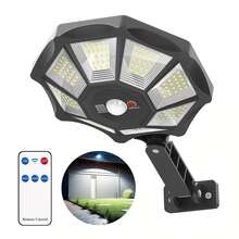 LED Solar Garden Light Outdoor With Motion Sensor And Remote Control, 180° Adjustable Head, Waterproof - Black - View 2