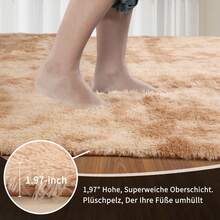 Sour Lemon Deep Pile Carpet Gray Carpet Living Room 120x160 Washable Anti-Slip Extra Large Carpets Bedroom Fluffy Modern Carpets Mat Carpets For Bedroom Room - 卡其色 - 查看 2