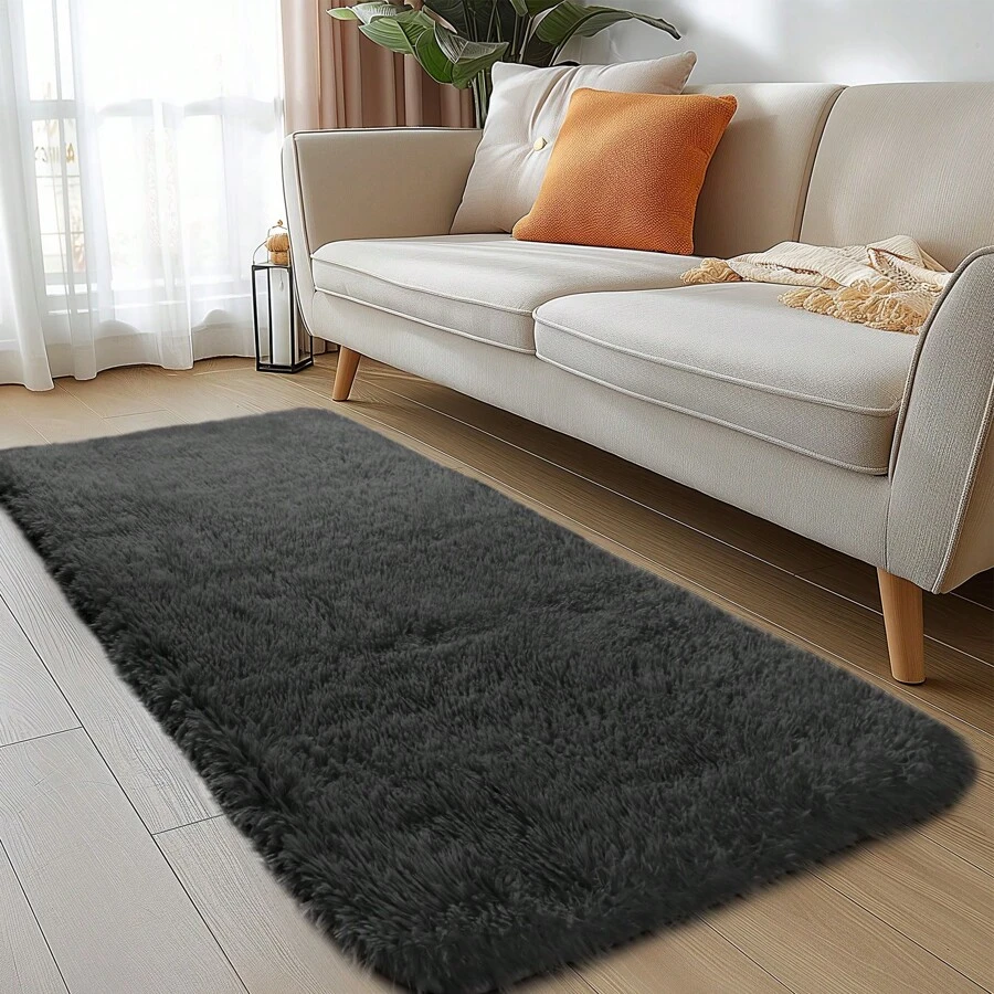 Sour Lemon Living Room Rug, 80 X 300 Cm Runner Rug, Gray Bedroom Sidewalk Rug, Washable, Non-Slip, Fluffy Rug, Shaggy Rug, Stylish, The Choice Of Most People.