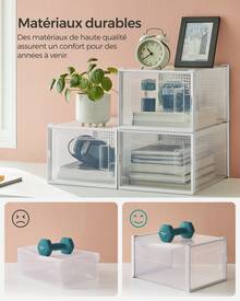 SONGMICS Shoe Boxes - Blanco - Ver 6
