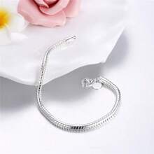925 Sterling Silver 3mm Snake Chain 16-23CM Basis Bracelet For Men Charm Wedding Engagement Fashion Party Jewelry