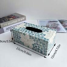 Ins风格轻奢天然贝壳装饰纸巾盒，适用于客厅和餐厅，创意收纳，适用于家庭桌面。 - 彩色 - 查看 15