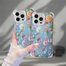 Funda para teléfono (1 unidad). Diseño con colgante y estampado floral. Compatible con 15 Pro, XS, 12 Pro, 14 Plus, 11, 13 y 16. - Colores mixtos 1 - Ver 7