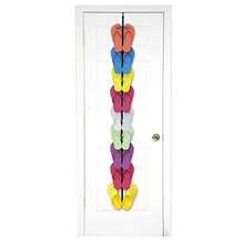 QLFlip Flop Rack Organizer Holds 9 Pairs Over Door Organizer Space Saving Shoe Rack Adjustable Hooks Organize Flip Flops  And Oofos Black - như hình ảnh - Xem 1