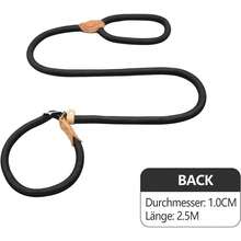 Dog Leash For Small Dogs, Dog Leash With Buffer Spring, Retriever Leash Hunter Leash 2.5 Meters Long X 1 Cm, Sturdy Carabiner, Adjustable Length Of The House Leash Black - Black - View 7