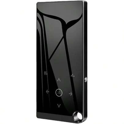 MP3 Player Liga de Alumínio Bluetooth 5.0 Sem Perdas HiFi Alto-falante Portátil com FM/E-book/Gravador/MP4 Video Player Preto