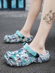 Herren Outdoor Sport Anti-Rutsch schnell trocknende atmungsaktive Mode Slides, Teenager Wasser perforierte Strand Sandalen, Sommer - Graublau - Übersicht 5