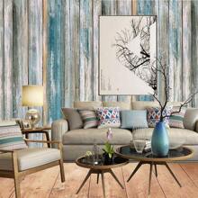 1 rollo de papel tapiz autoadhesivo de grano de madera azul - papel tapiz de vinilo removible y autoadhesivo, conveniente para decoración del hogar, fondo de TV, gabinetes, cómodas, papel tapiz decorativo, adhesivos de pared, decoración de habitación