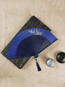 1pc Foldable Fan Hand Held Fan With Tassel For Outdoor Travel Dancing Performance Cheongsam Dressing Accessories Photo-Taking Props - Nhiều màu - Xem 20