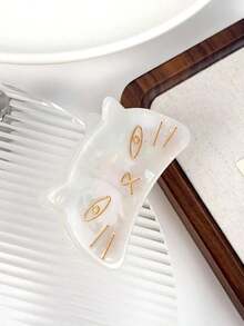 1pc Bohemian Style 2.4 Inch (Approx. 6.1cm) Cute Acrylic Cat Shaped Small Hair Clip, Hair Claw, Bangs Side Clip, Winter Hair Accessory Elegant Claw Clip - Multicolor - View 7