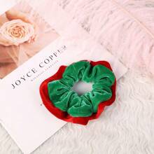 1 pièce Chouchou de Noël en peluche, accessoire capillaire mini en tissu minimaliste, joli élastique à cheveux