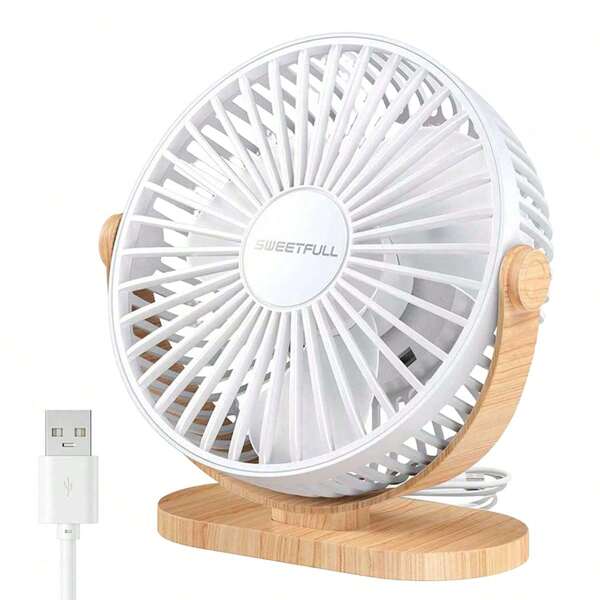 sweetfull Portable Cooling USB Fan, Mini Desk Fan/Table Fan/Ceiling Fan, 3 Speeds, 90° Elevation Adjustment, Solid Base Structure, Suitable For Home, Office, Car, Outdoor.