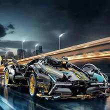 1690pcs Black Sports Car Building Blocks Set - Easy Assembly Collector Model, Perfect Gift For Christmas, Halloween, And Birthday