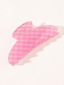 1 件儿童可爱简约格子按扣发夹，时尚发饰 - 彩色 - 查看 6