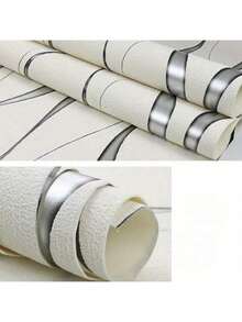 1 卷北欧风格 3D 条纹自粘壁纸 17.7 英寸 X 39.3/118.1/196.8/393 英寸 白色 易于粘贴和撕开 适用于客厅、卧室和餐厅的防潮装饰 - 白色 - 查看 2