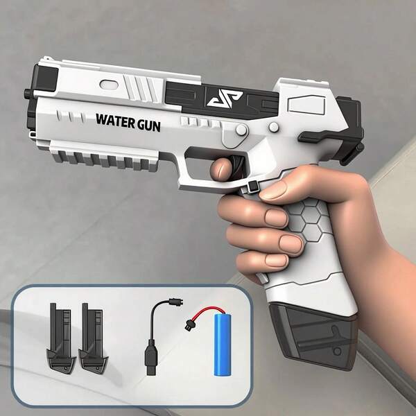 NEWEST Electric Water Gun Pistol,Automatic High Performance Spray Guns Up To 32 Feet Range Strong Water Blaster Summer Swimming Pool Beach Outdoors,Brown