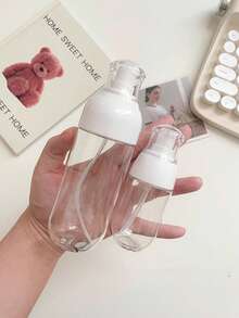 3pcs/1pc Home Skincare Moisturizing Spray Bottles, 60ml/120ml, Portable Travel Refillable Cosmetic Containers, Transparent Thick PET Spray Bottles, Press Type Lotion/Perfume Sample Empty Bottles, Multi-Purpose /Insect Repellent Containers - Clear - View 4