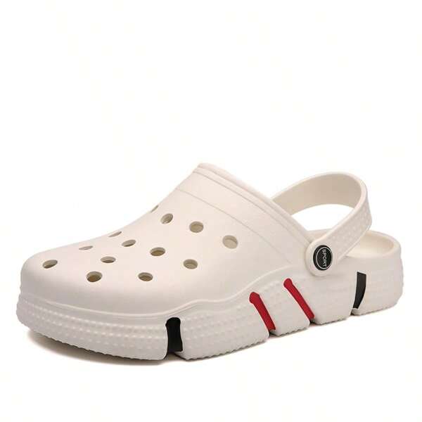 Unisex hölzerne atmungsaktive Gartenclogs, Herren Sommer Offene Zehen Slip-On Hausschuhe, Damen Sandale mit dicker Sohle für den Strand