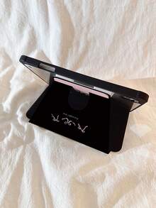 علبة حماية لجهاز اللوحي بشكل نجمة وفيها فيونكة وطبعات من الطرفين، صفيحة خلفية شفافة بلورية دوارة 720 درجة. عازل للسقوط. داعم لميزة النوم والاستيقاظ. مناسب لأجهزة iPad الجيل العاشر، Galaxy Tab S6 Lite 10.4، Galaxy Tab S7/S8، Honor 8. يمكن استخدام قلم رصاص معها - متعدد الألوان - مشاهدة 6