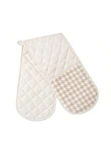 1pc Heat-Resistant Houndstooth Oven Mitt – Seamless One-Piece Kitchen Glove For Pot & Bowl Holding, Baking, Cooking & Microwave Use. Available In Black, White, Burgundy, And Blue. - Multicolor - View 3