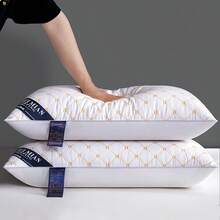 2pcs Set Embroidered H Letter Pillows (With Filling), Soft And Skin-Friendly Suitable For Bedroom Home Use - White - View 2