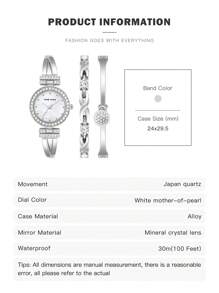 Anne Klein Women's Silver Crystal Accented Bangle Watch And Bracelet Set With Two Matching Bracelets Watch Set For Women Luxury Casual Quartz Watch Set For Ladies With Adjustable Bracelet